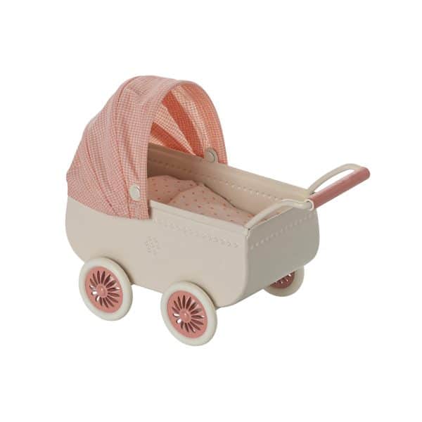 Carrozzina per topolino bebè Corallo Maileg
