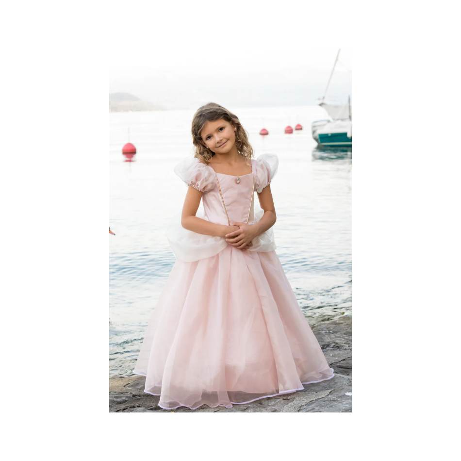 abito rosa antico principessa bambina all'aperto travestimento carnevale